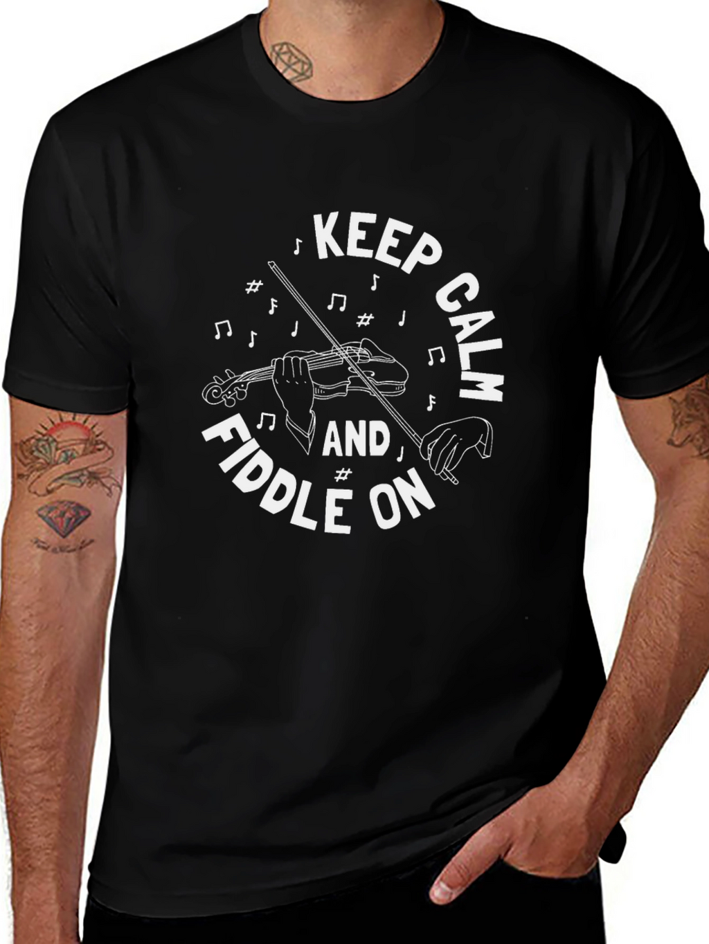 Keep Calm Fiddle On T-Shirt - Musician Tee