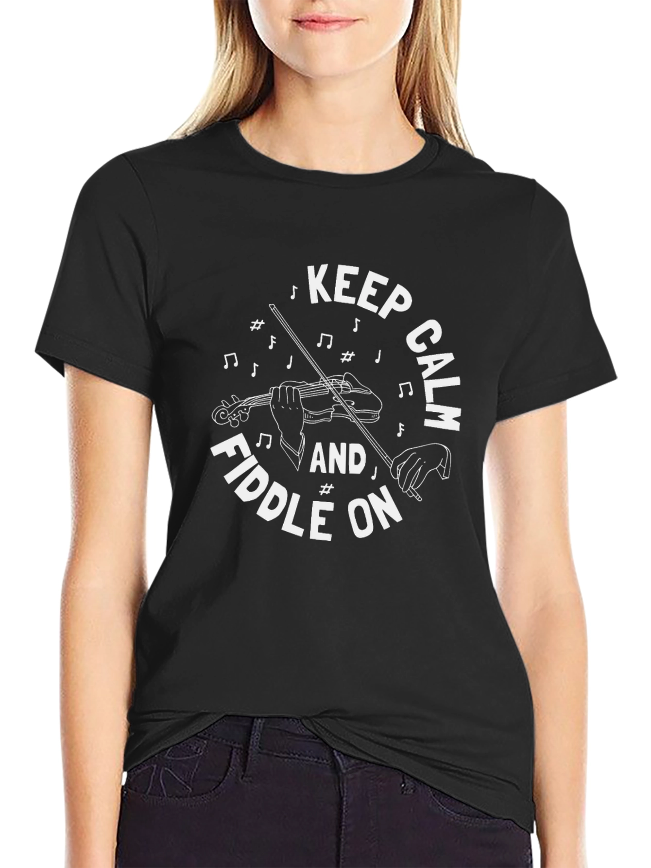 Keep Calm Fiddle On T-Shirt - Musician Tee