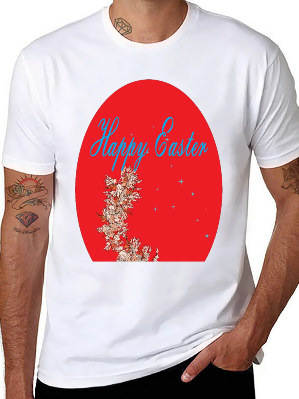 Happy Easter Egg Design Black T-Shirt