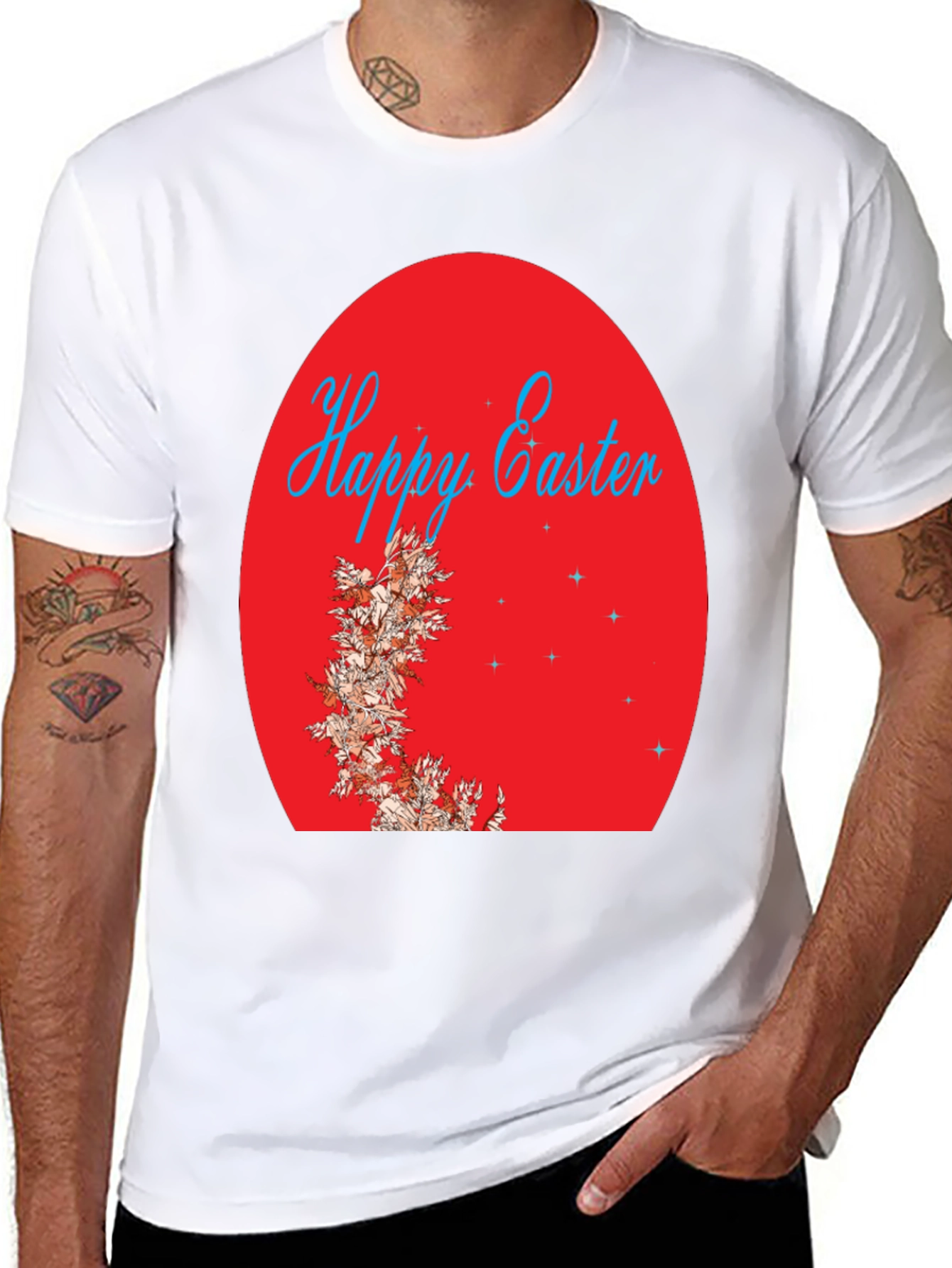 Happy Easter Egg Design Black T-Shirt