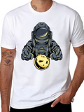 Astronaut Moon Graphic T-Shirt - Stylish Space Tee