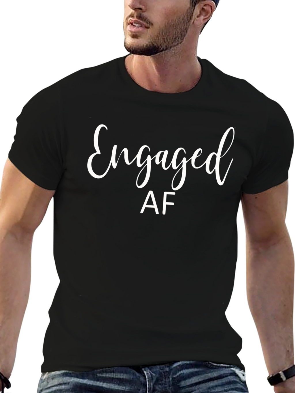 Engaged AF Black T-Shirt - Engagement Gift