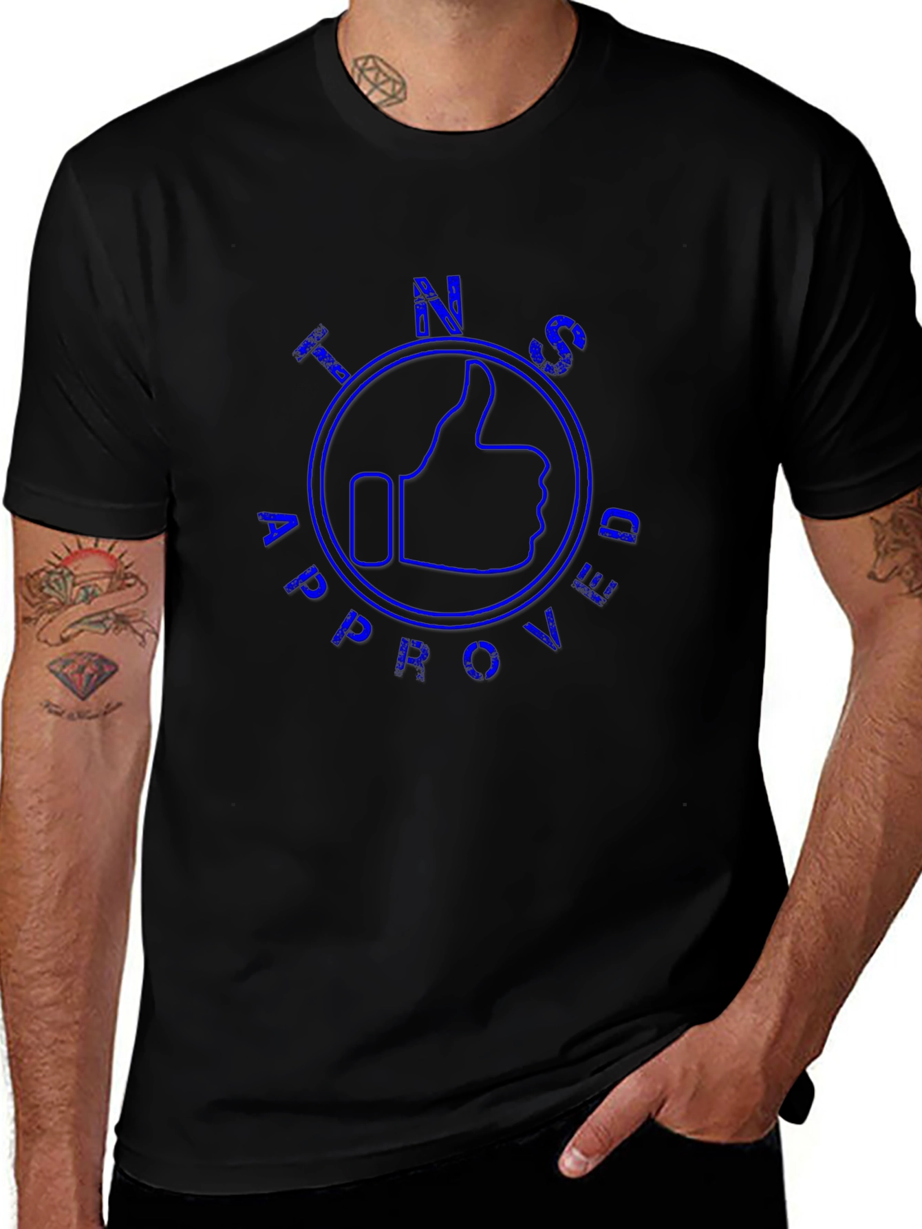 TINS Approved Graphic T-Shirt - Mens Black Tee