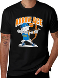 Arrow Ace College Skeleton Archer Graphic T-Shirt