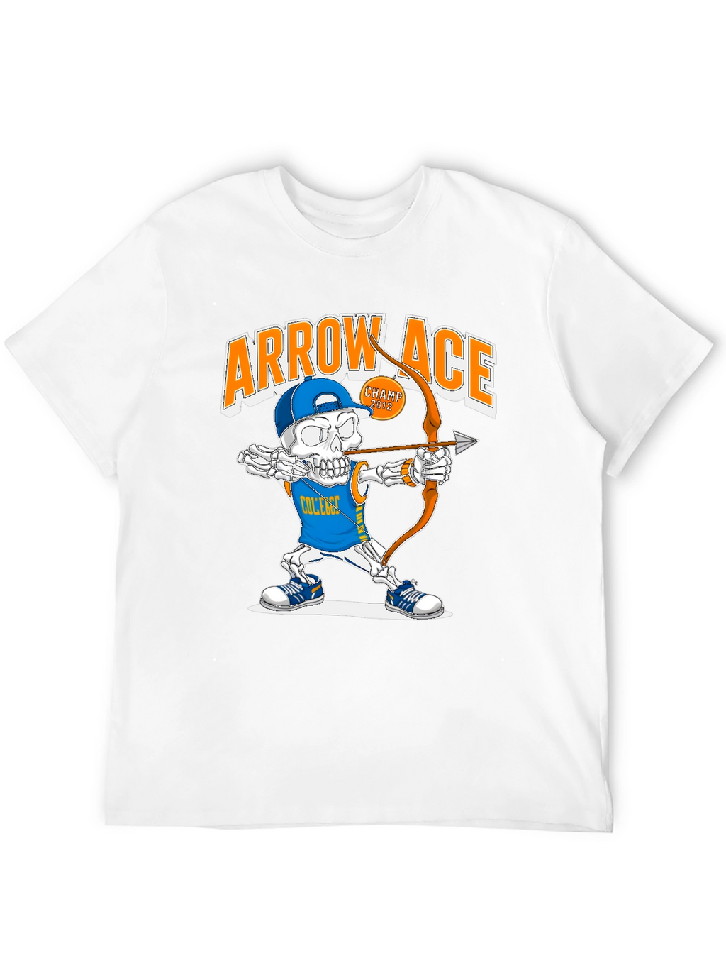 Arrow Ace College Skeleton Archer Graphic T-Shirt