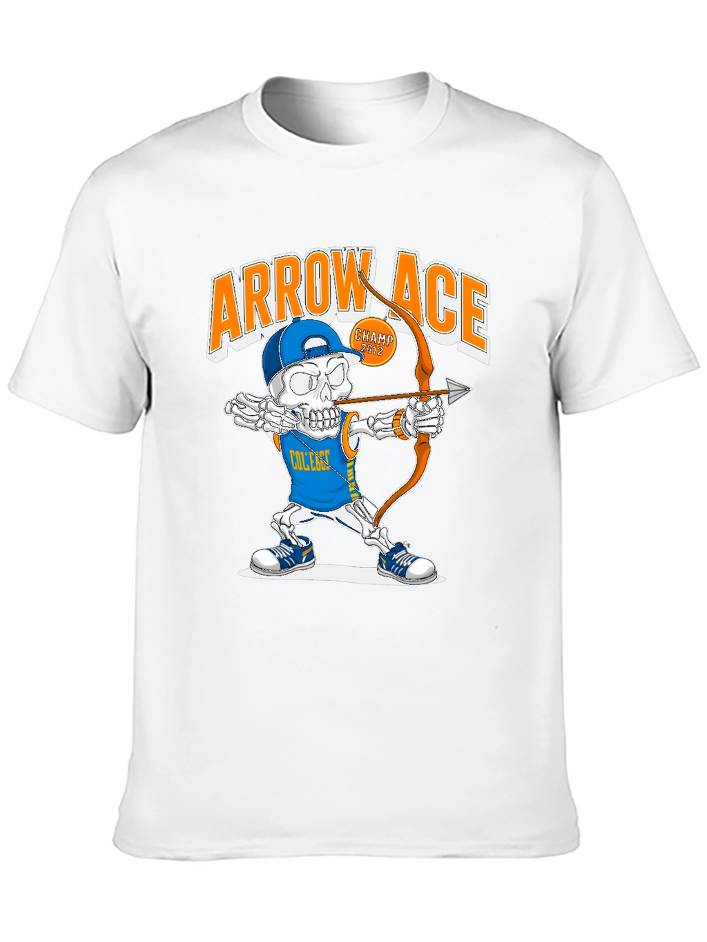 Arrow Ace College Skeleton Archer Graphic T-Shirt