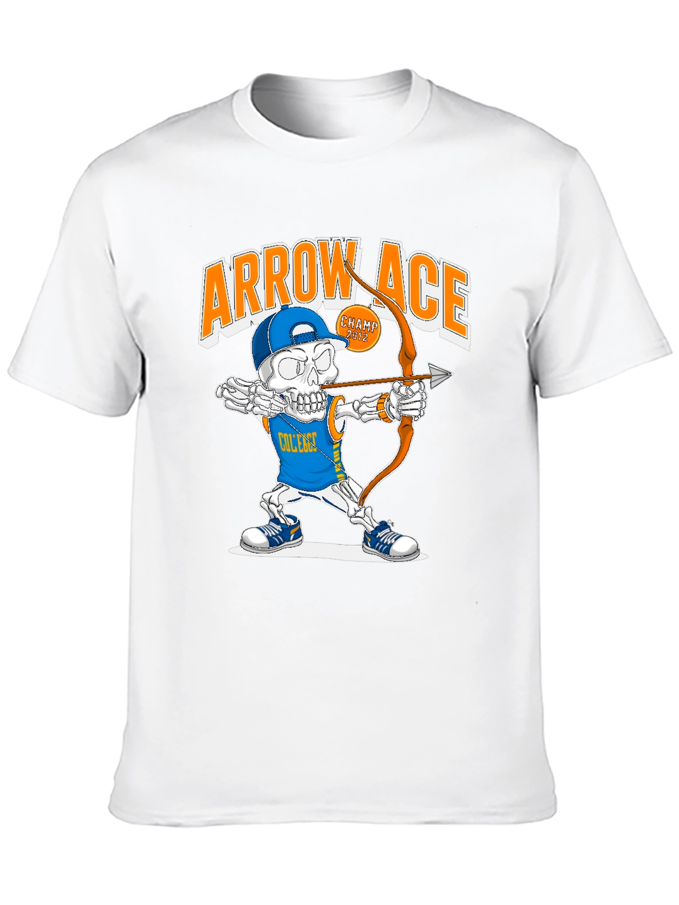 Arrow Ace College Skeleton Archer Graphic T-Shirt