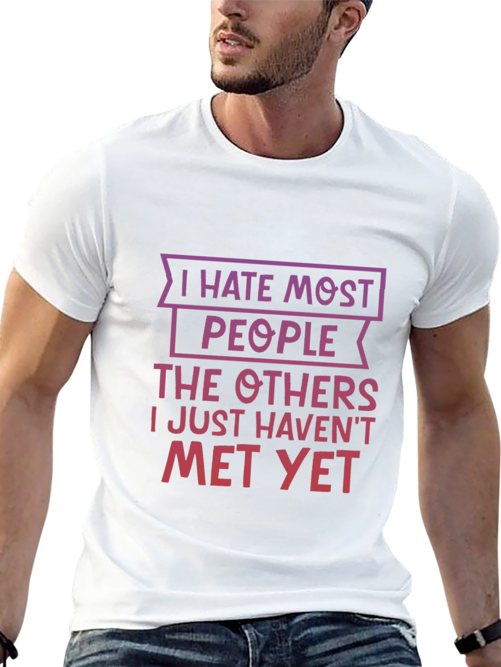 Funny I Hate Most People Graphic T-Shirt