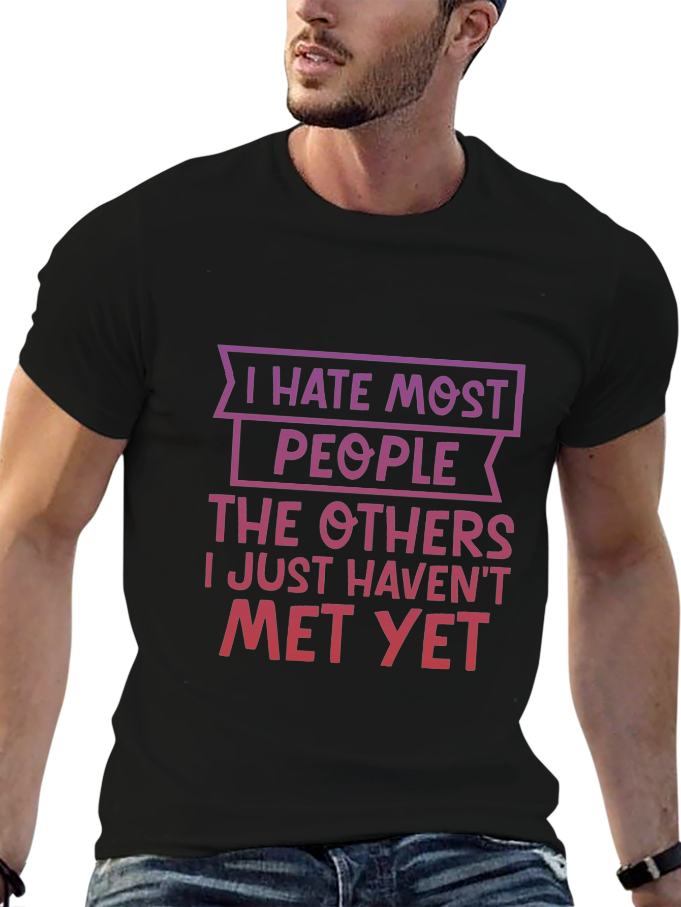 Funny I Hate Most People Graphic T-Shirt