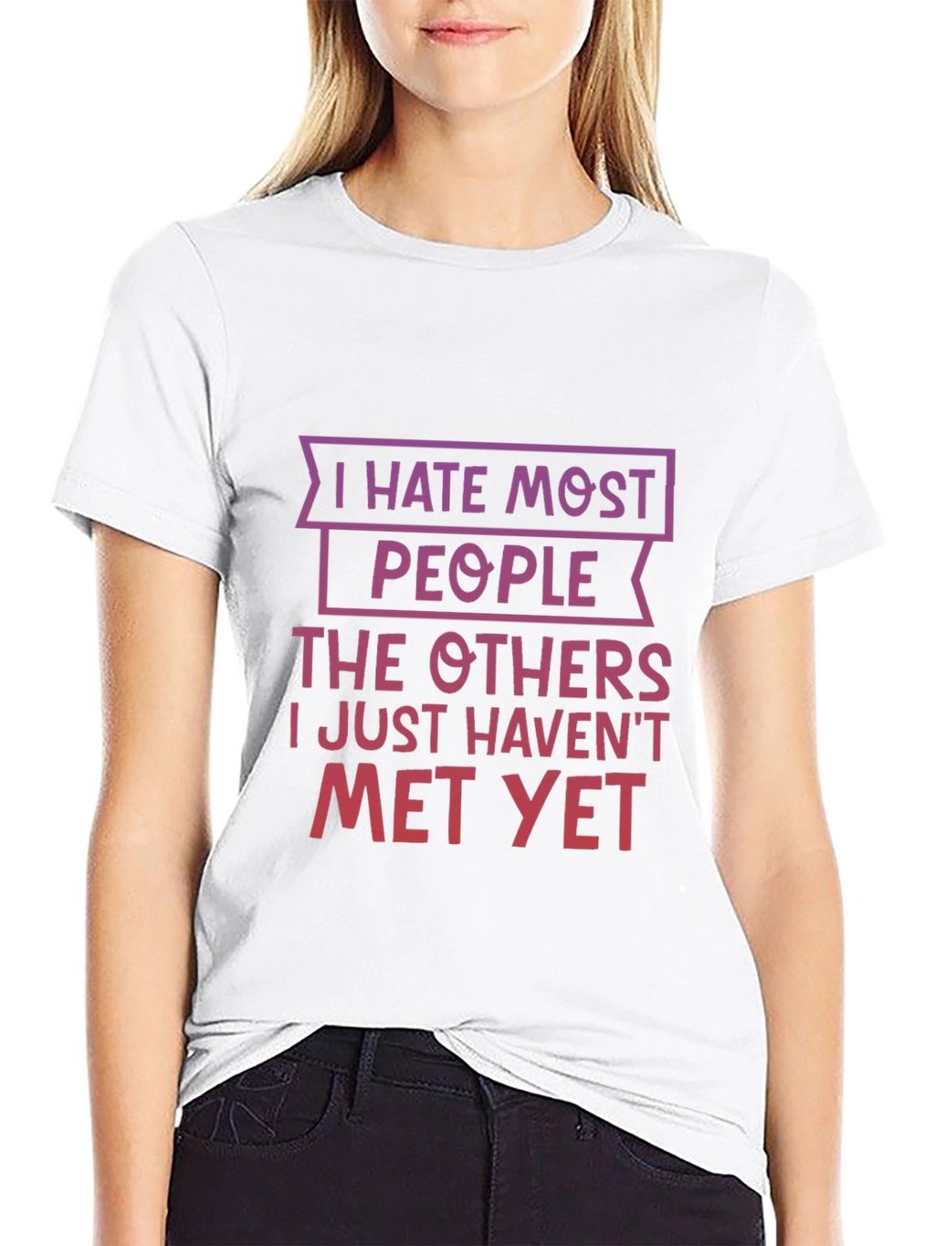 Funny I Hate Most People Graphic T-Shirt