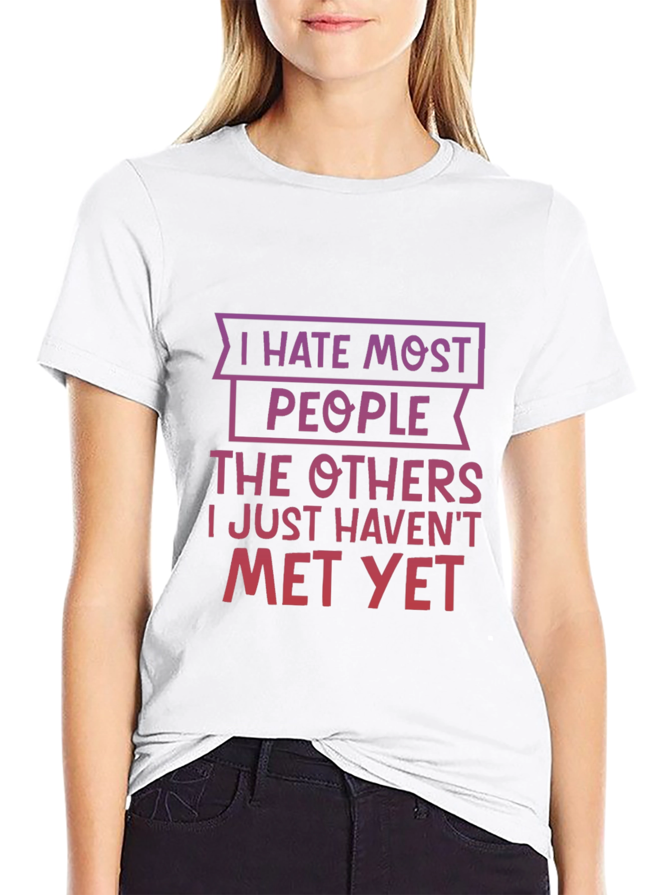Funny I Hate Most People Graphic T-Shirt