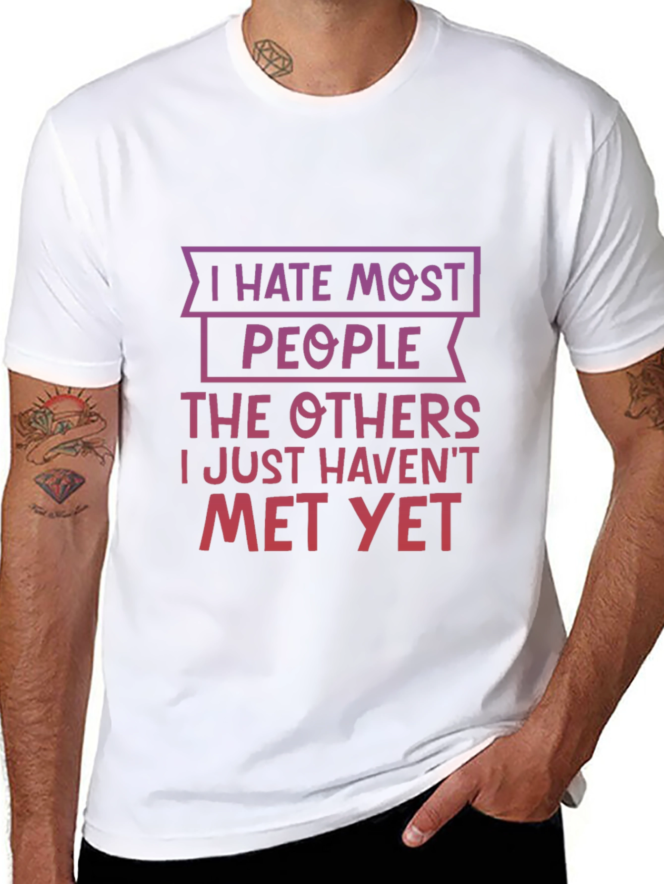 Funny I Hate Most People Graphic T-Shirt