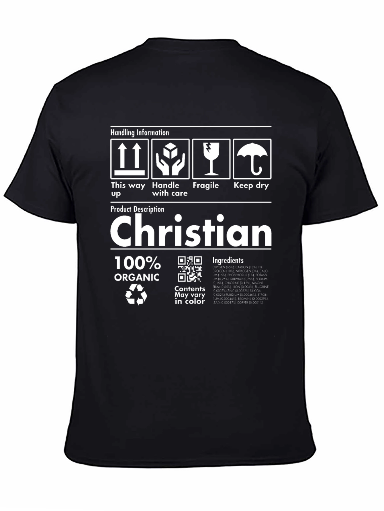 Christian T-Shirt: Organic & Fragile - Handle With Care