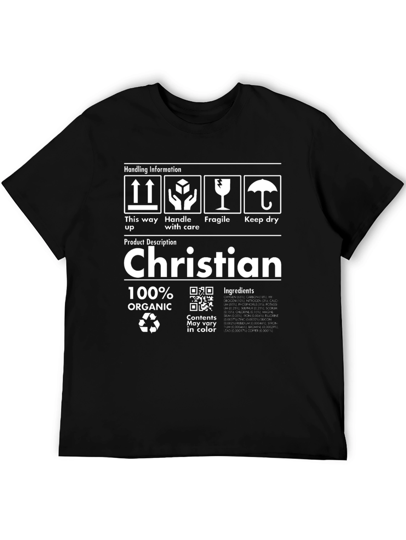 Christian T-Shirt: Organic & Fragile - Handle With Care