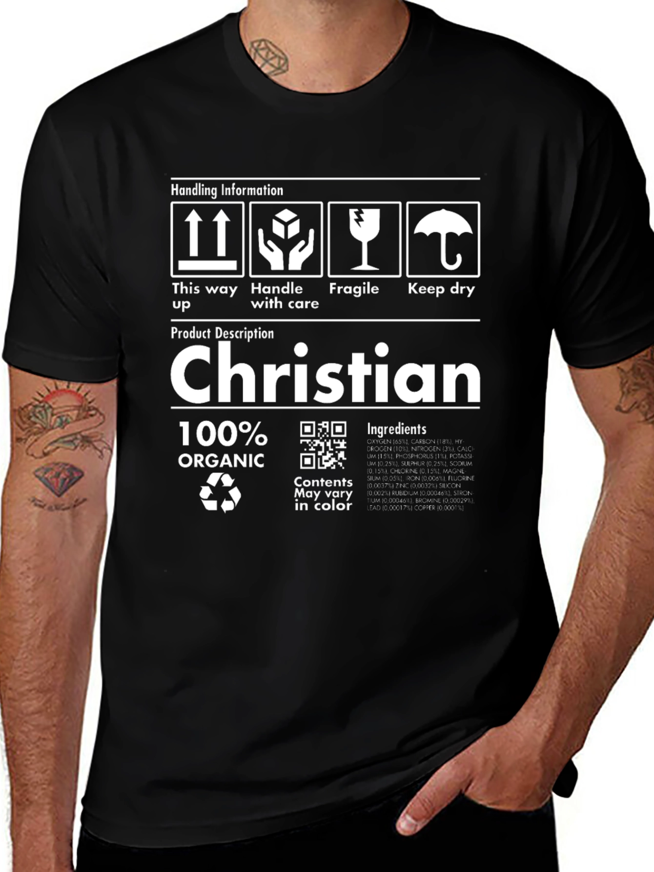 Christian T-Shirt: Organic & Fragile - Handle With Care