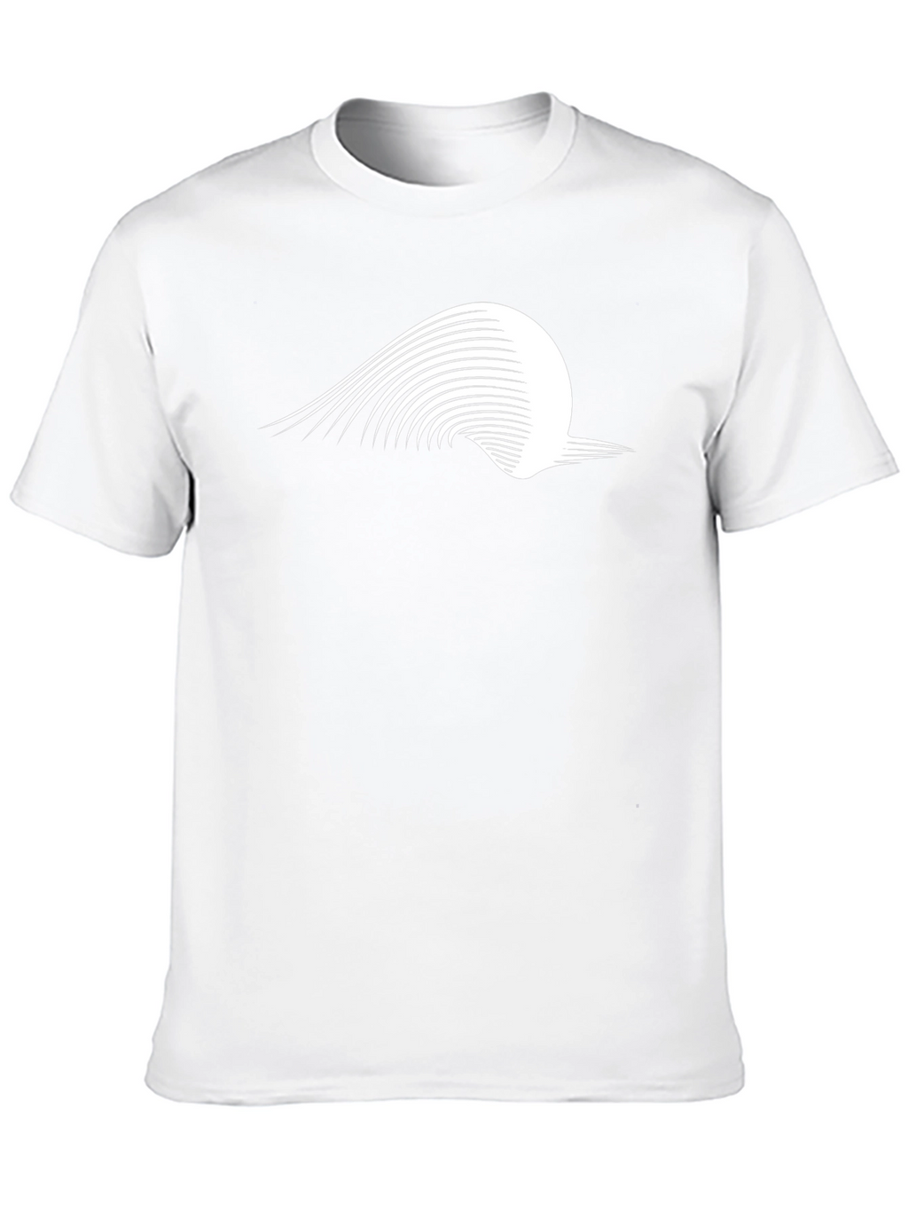 Stylish Black Graphic Tee - Abstract Wave Design