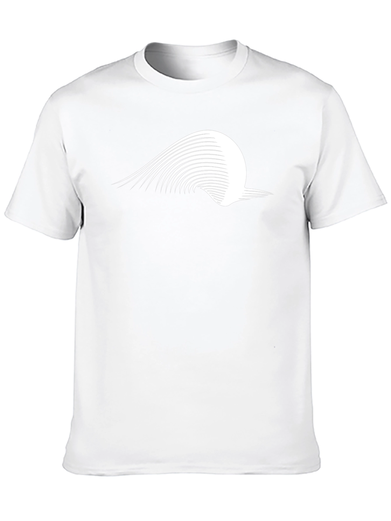 Stylish Black Graphic Tee - Abstract Wave Design