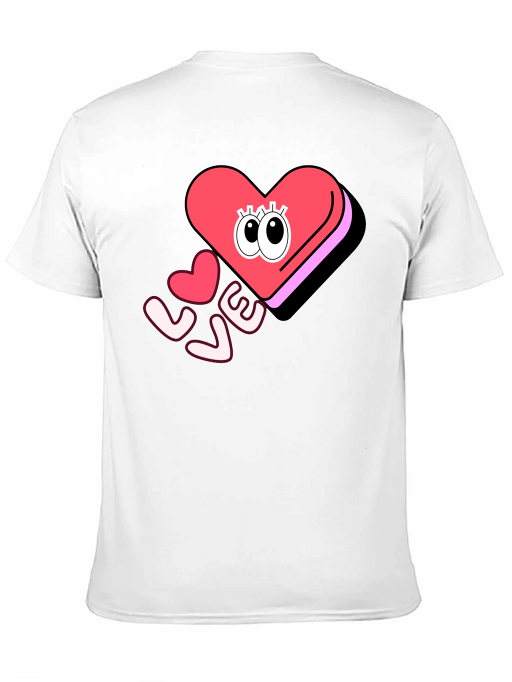 Love Heart Eyes Graphic Black T-Shirt