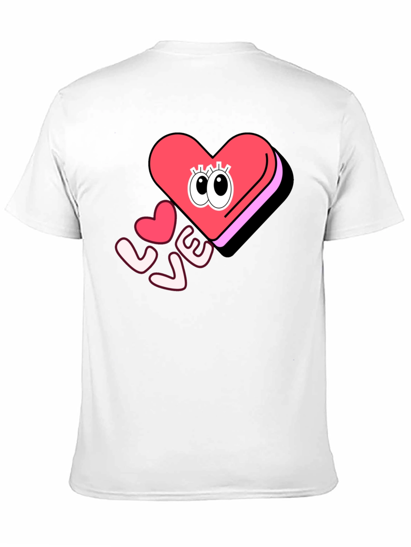 Love Heart Eyes Graphic Black T-Shirt