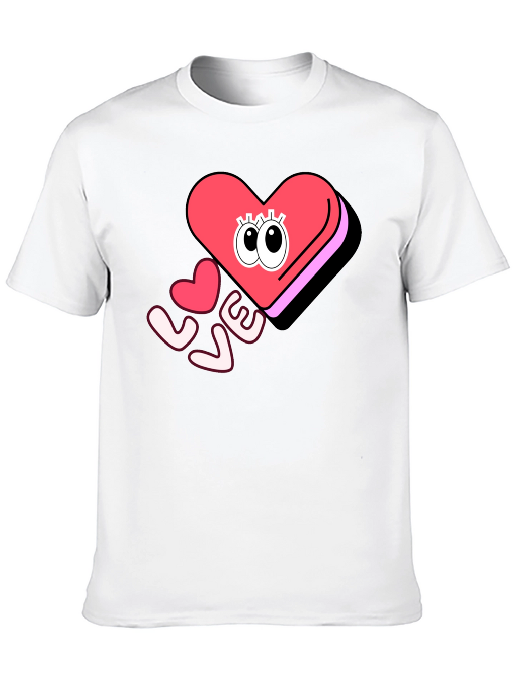 Love Heart Eyes Graphic Black T-Shirt