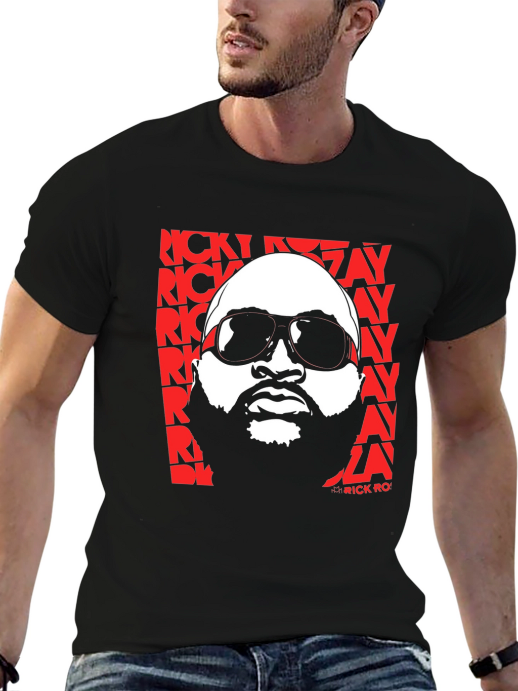Rick Ross Graphic Print Crew Neck T-Shirt