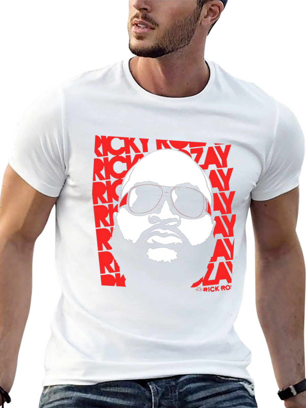 Rick Ross Graphic Print Crew Neck T-Shirt