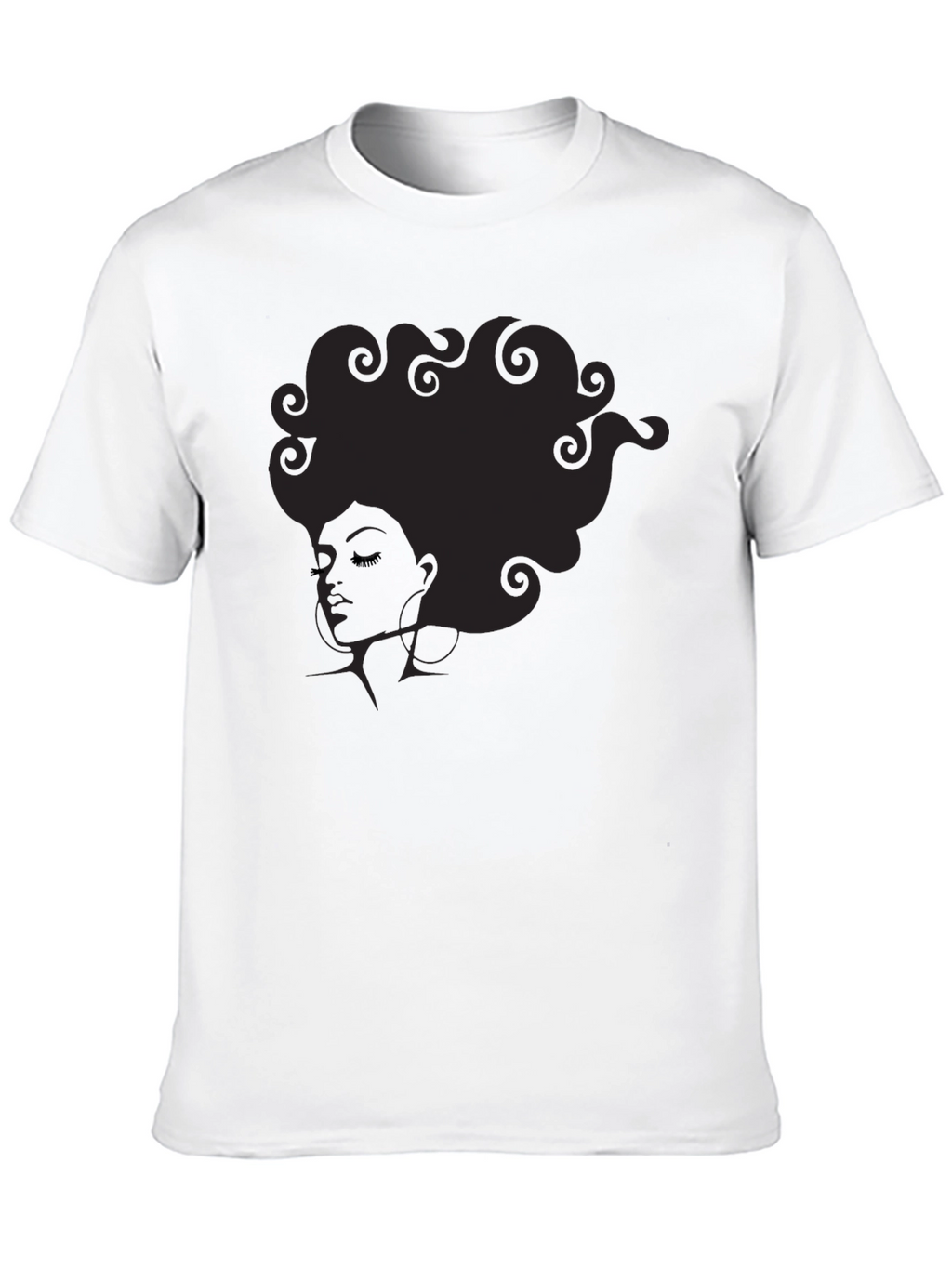 Afro Lady Graphic Black T-Shirt