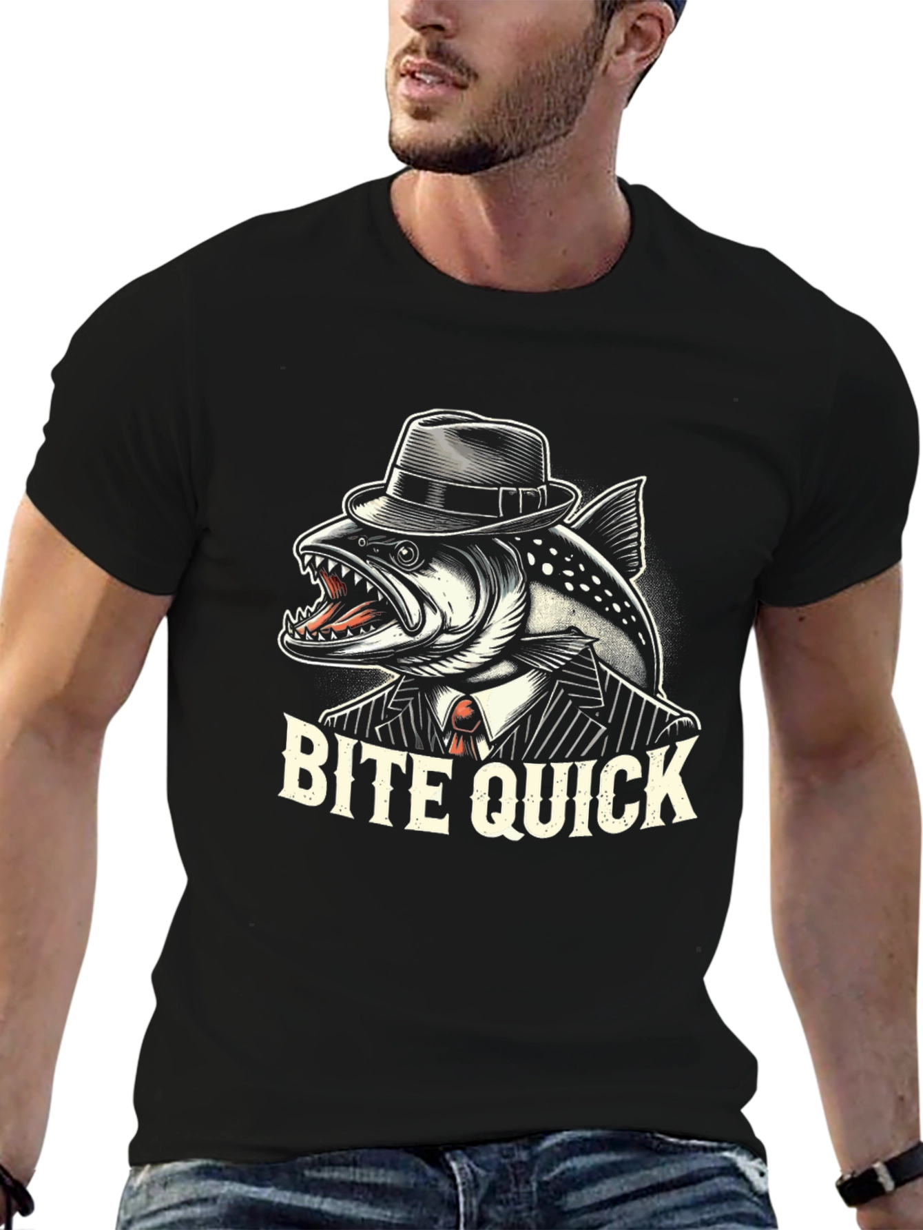 Bite Quick Fish Graphic T-Shirt