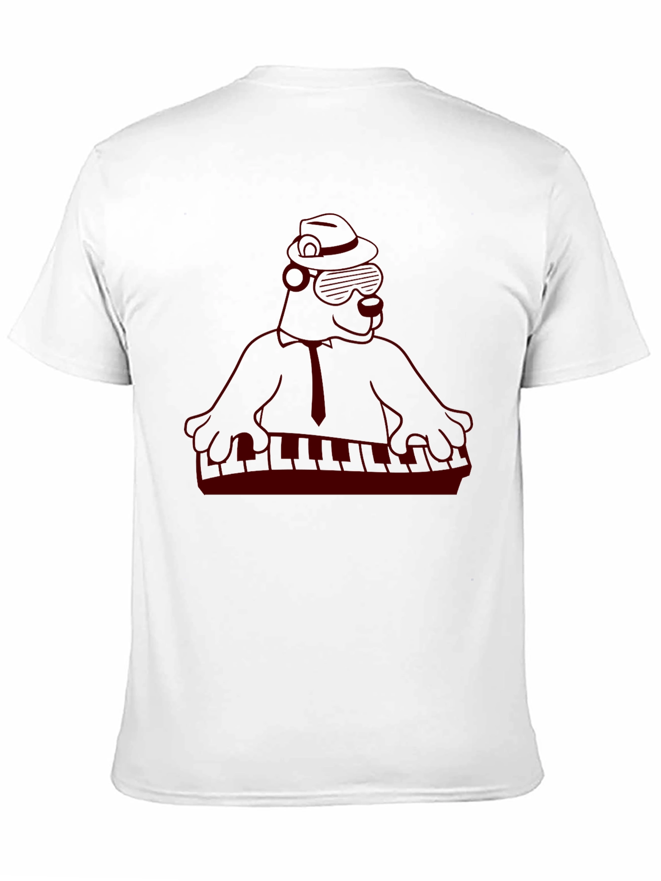 Cool Cartoon Gorilla Musician Black T-Shirt
