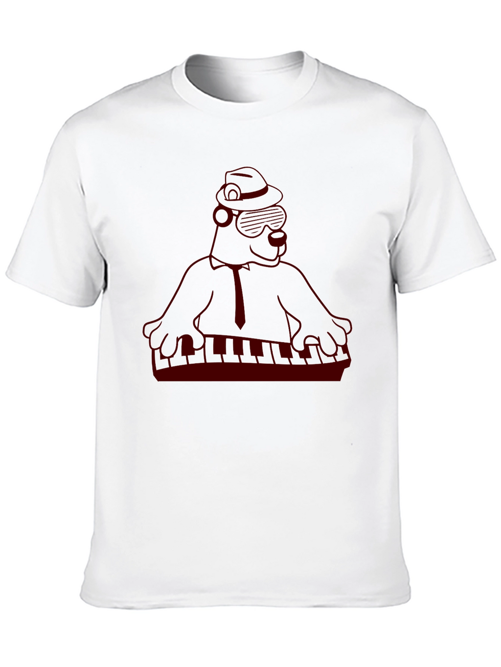 Cool Cartoon Gorilla Musician Black T-Shirt