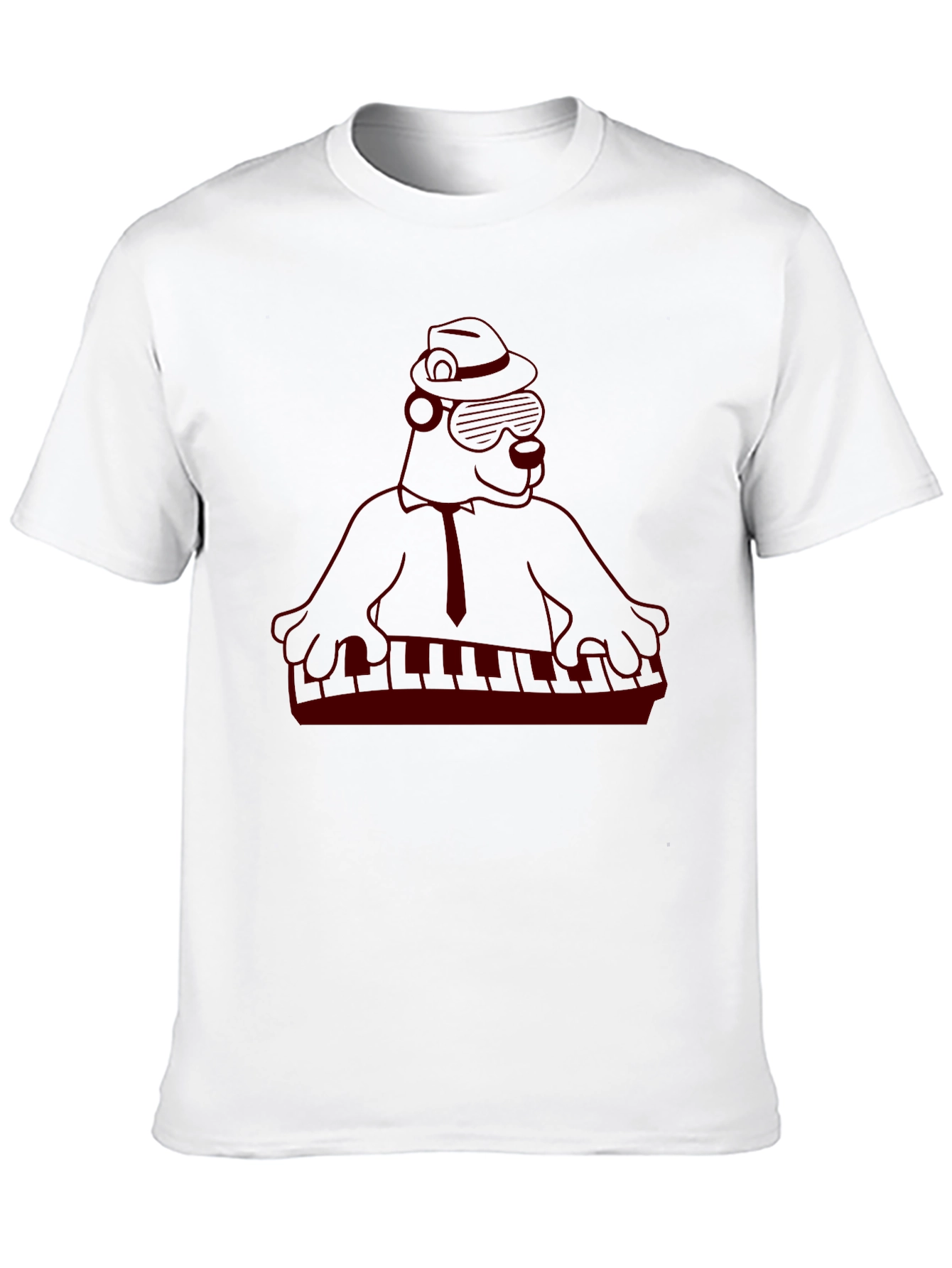 Cool Cartoon Gorilla Musician Black T-Shirt