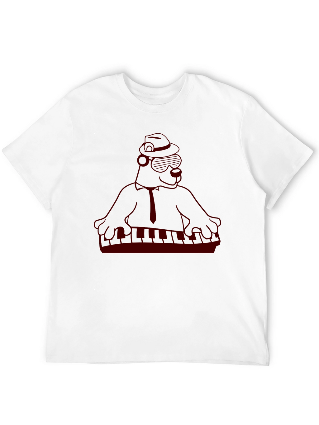 Cool Cartoon Gorilla Musician Black T-Shirt