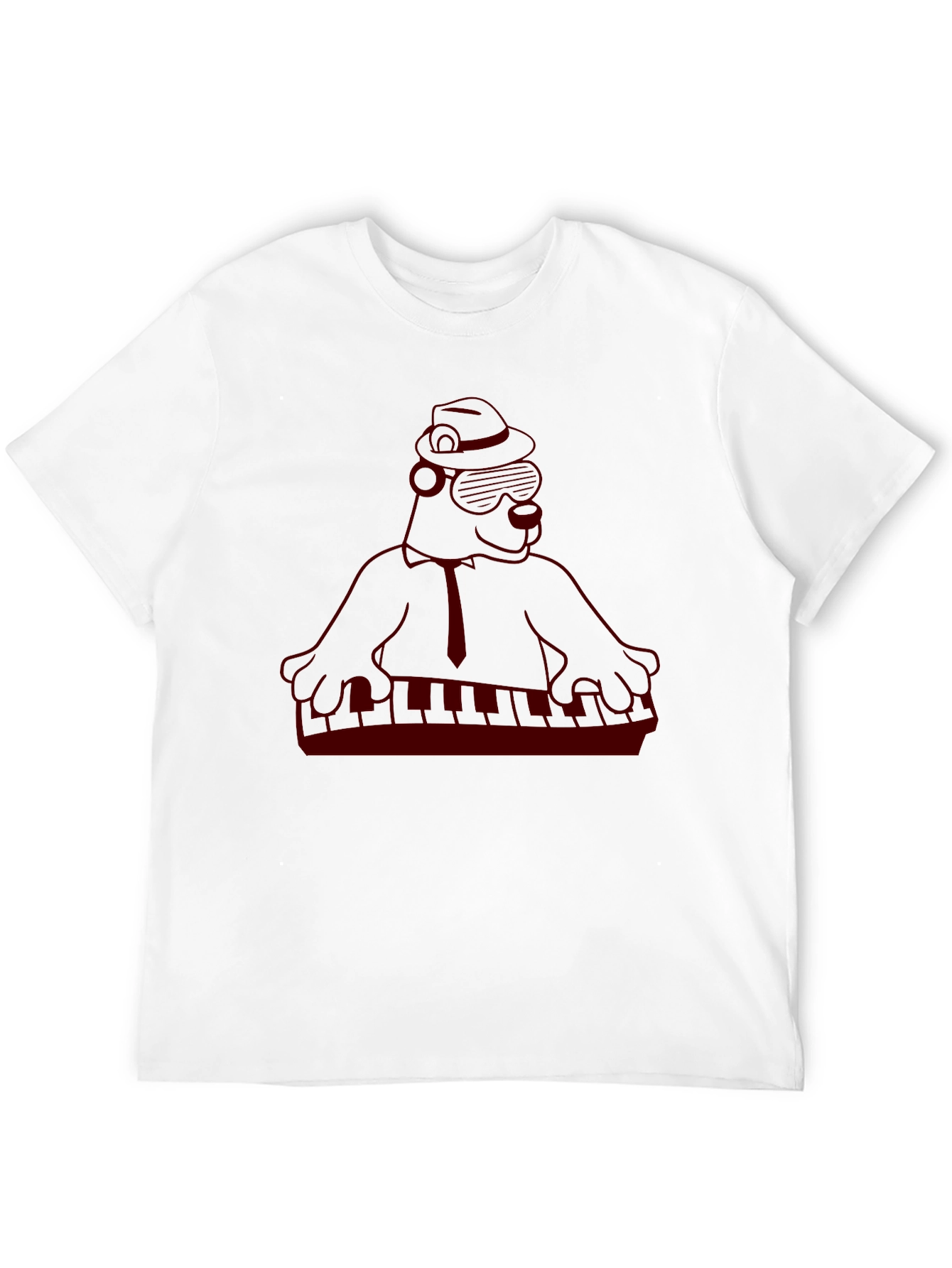 Cool Cartoon Gorilla Musician Black T-Shirt
