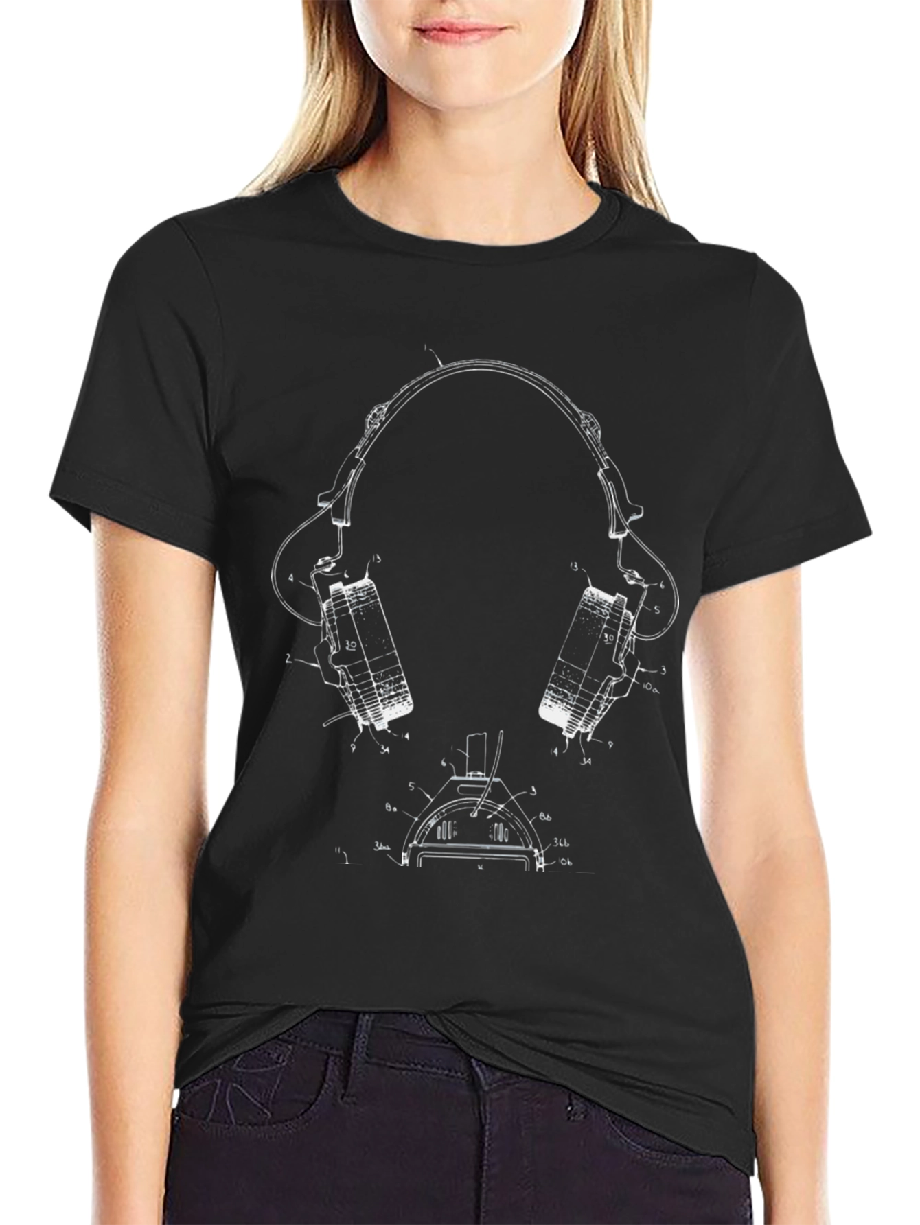 Headphones Blueprint T-Shirt
