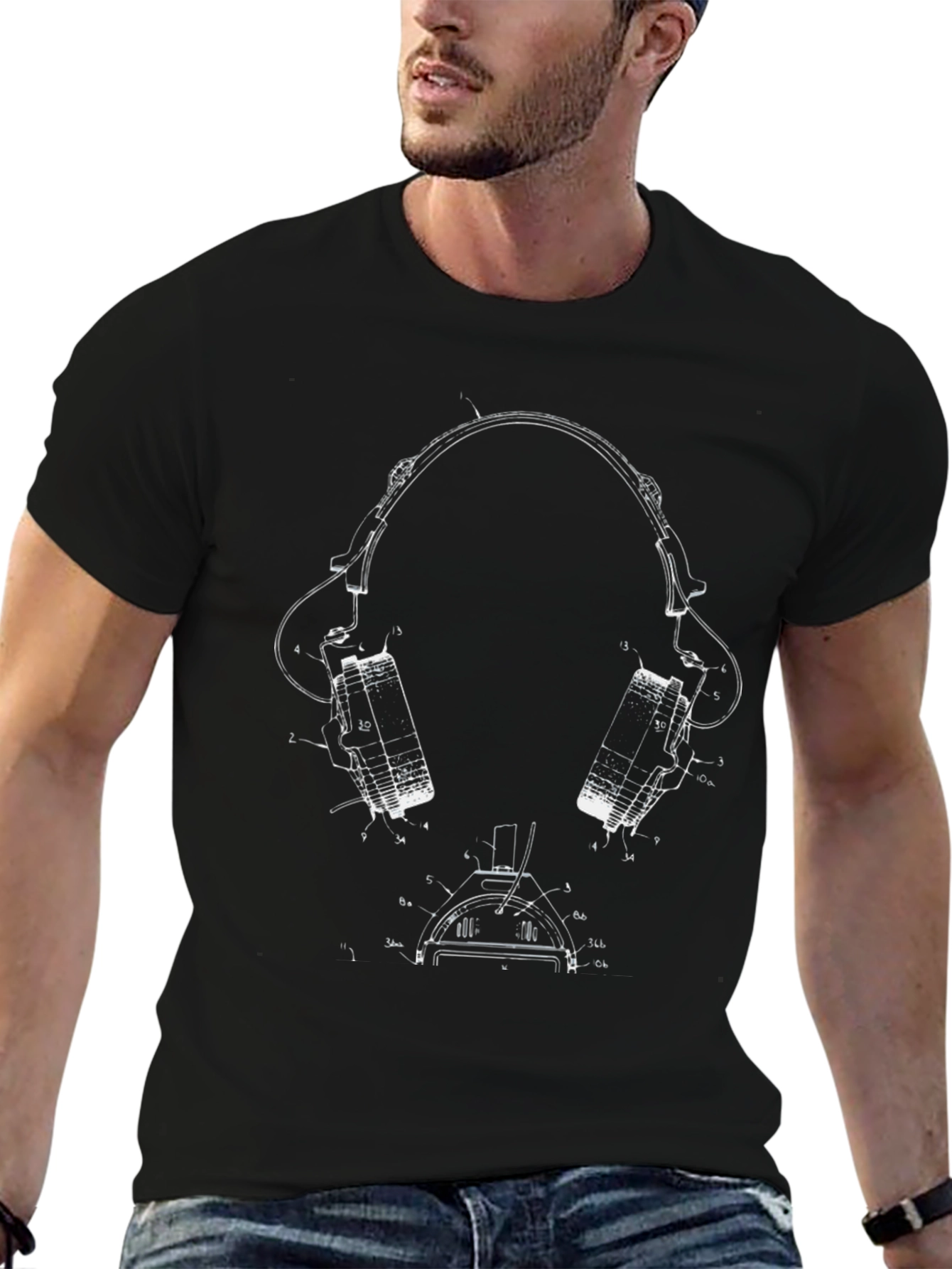 Headphones Blueprint T-Shirt