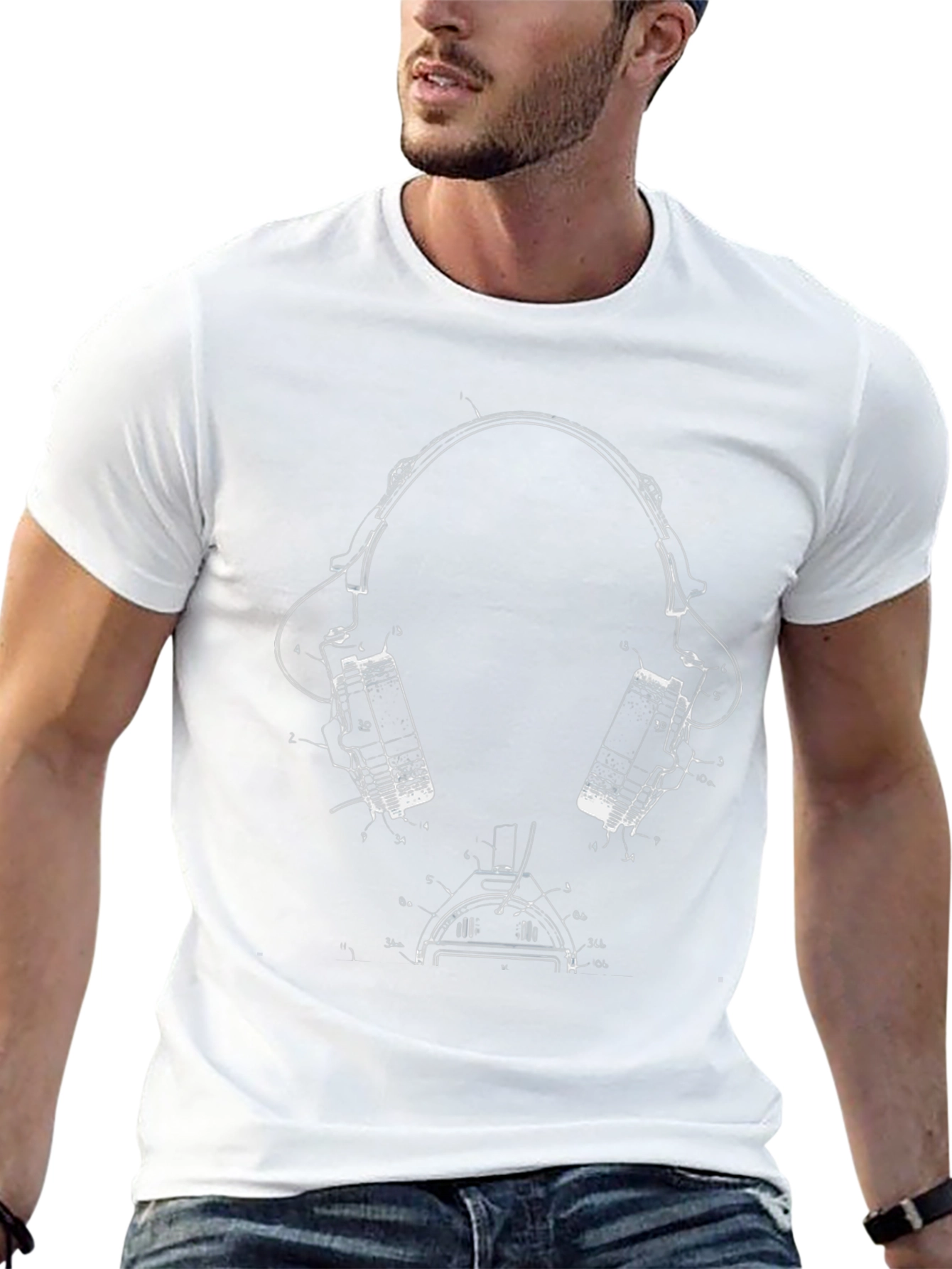 Headphones Blueprint T-Shirt