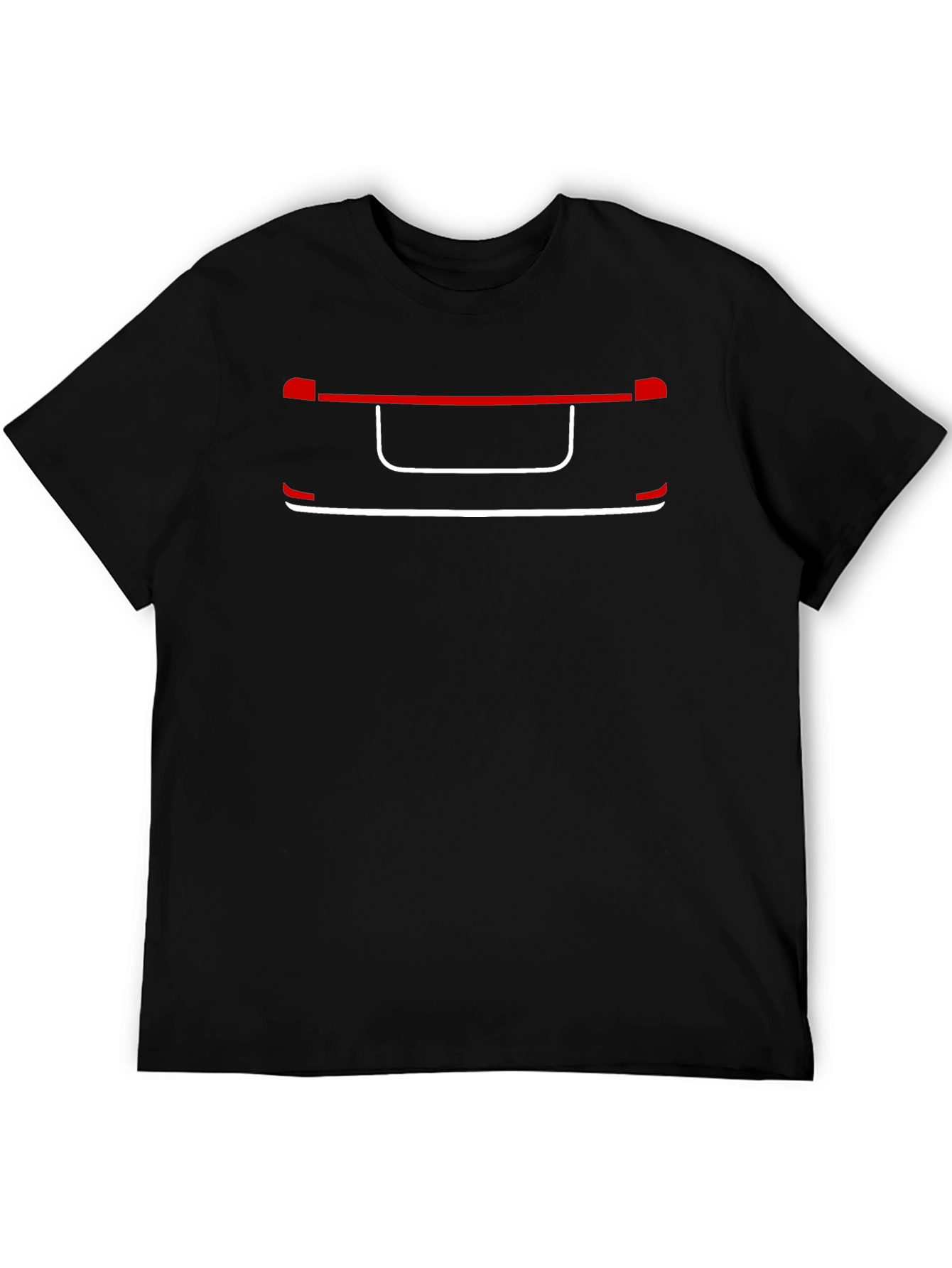 Minimalist Car Outline Black T-Shirt