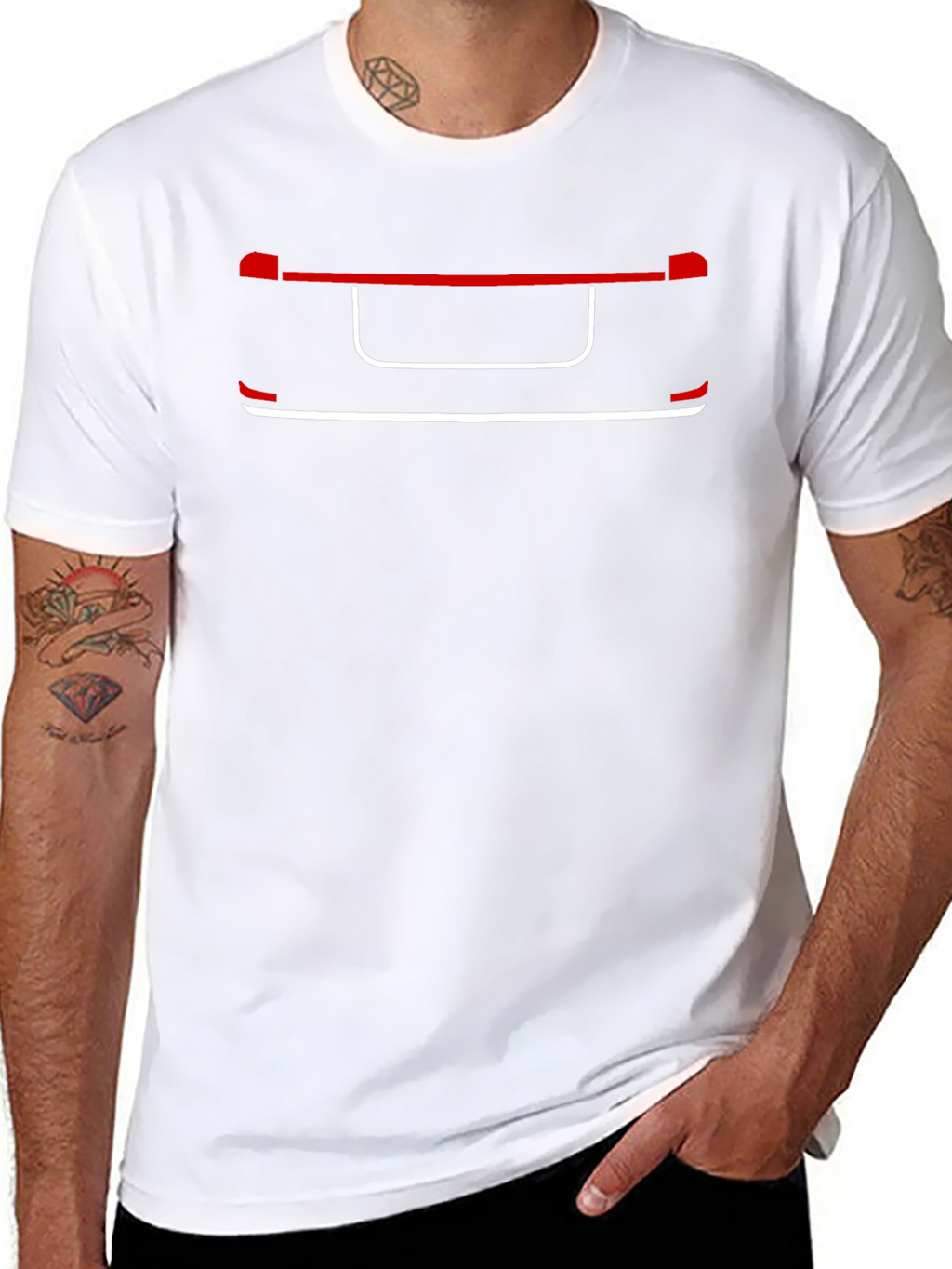 Minimalist Car Outline Black T-Shirt