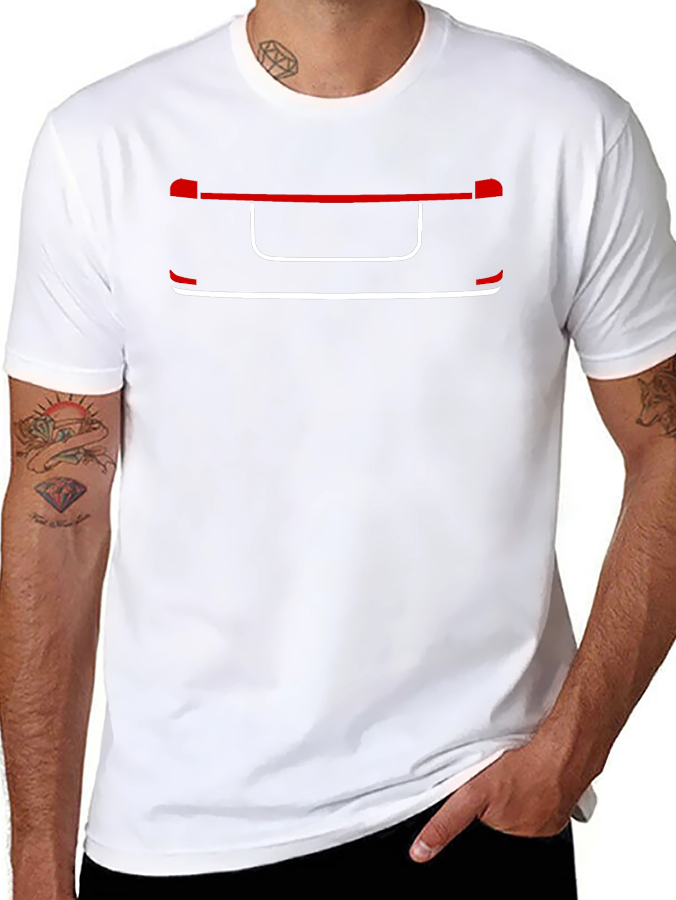 Minimalist Car Outline Black T-Shirt