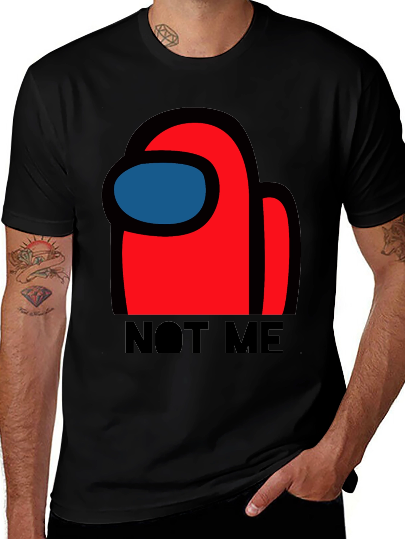 Among Us Not Me Graphic T-Shirt - Crewmate Imposter Style