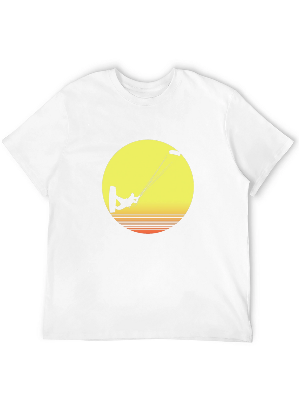 Kitesurfer Sunset Graphic Tee - Black Cotton T-Shirt