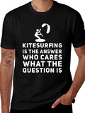 Kitesurfing Answer T-Shirt: Black Graphic Tee