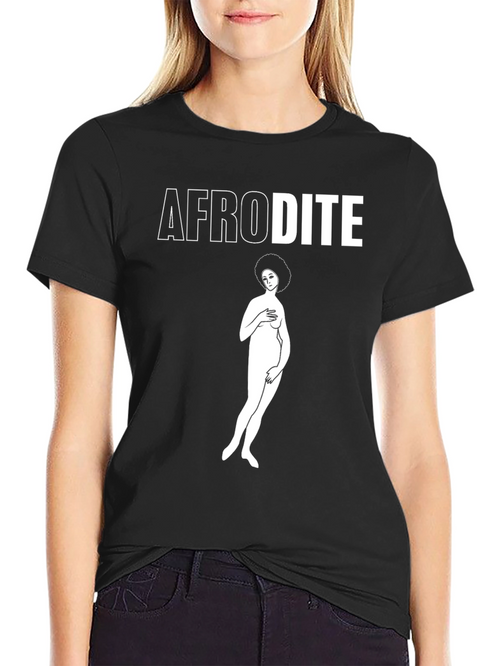 Afrodite Graphic Tee - Black Cotton Unisex Shirt