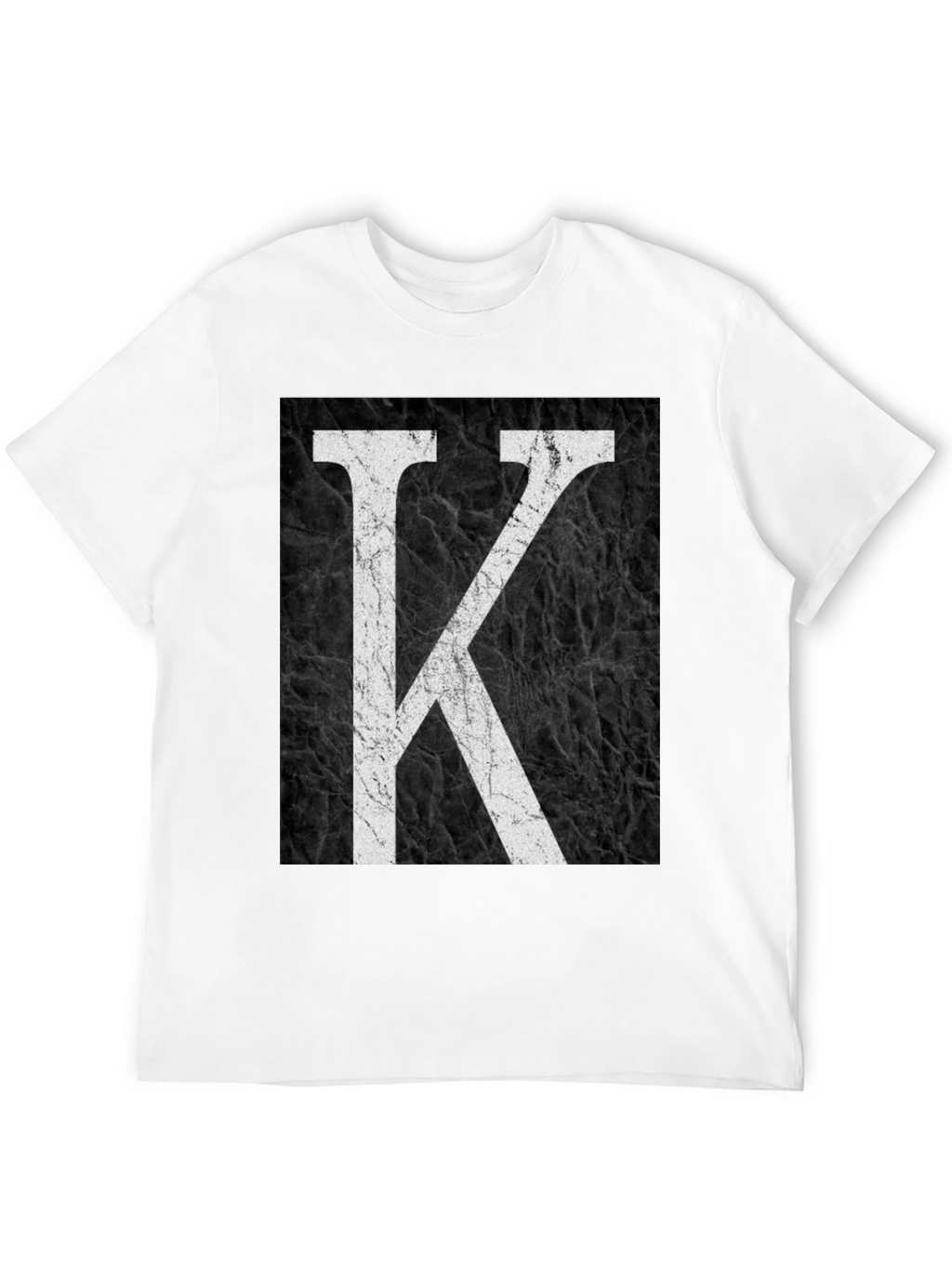 Letter K Graphic Print Black T-Shirt