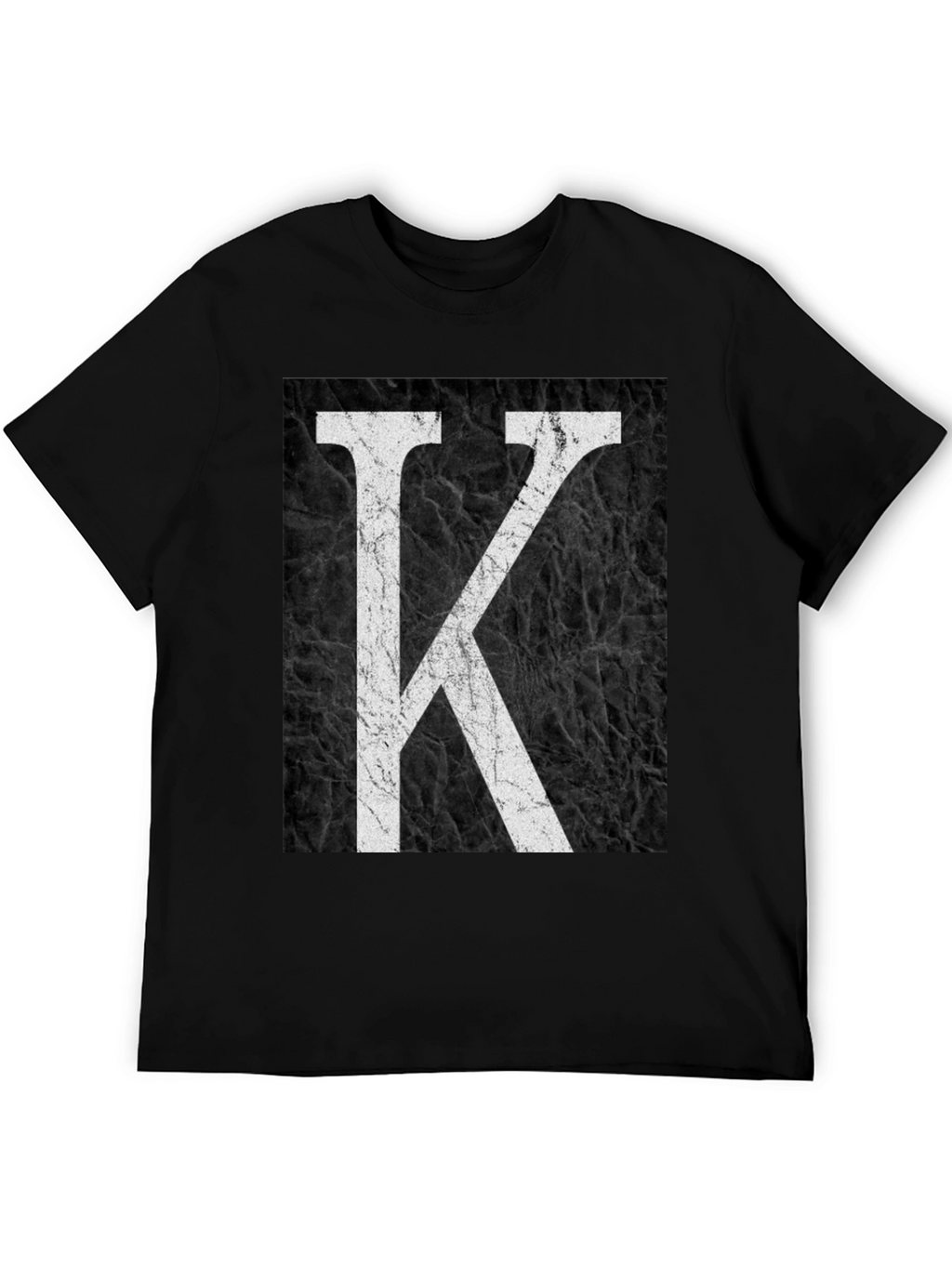 Letter K Graphic Print Black T-Shirt