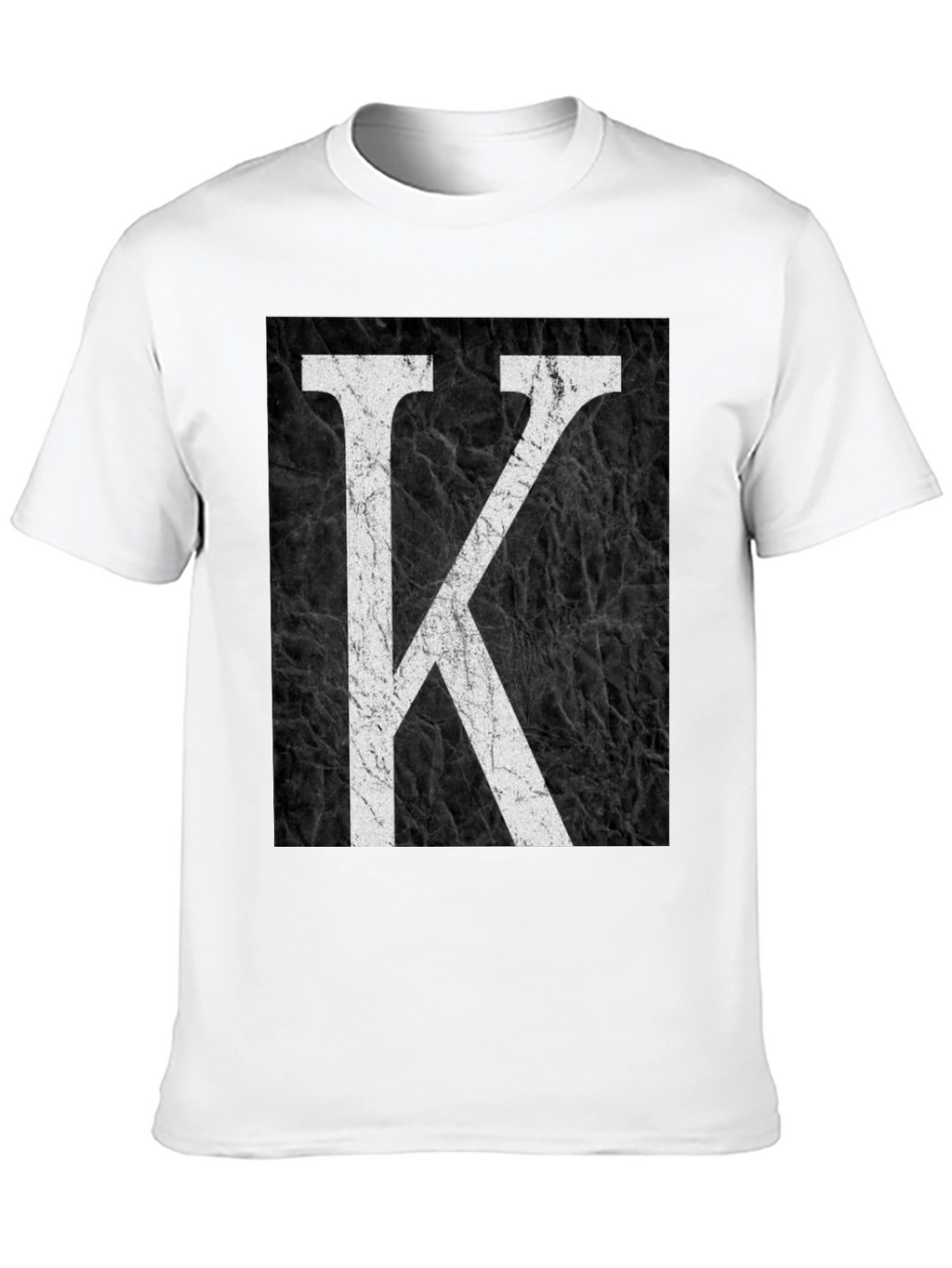 Letter K Graphic Print Black T-Shirt