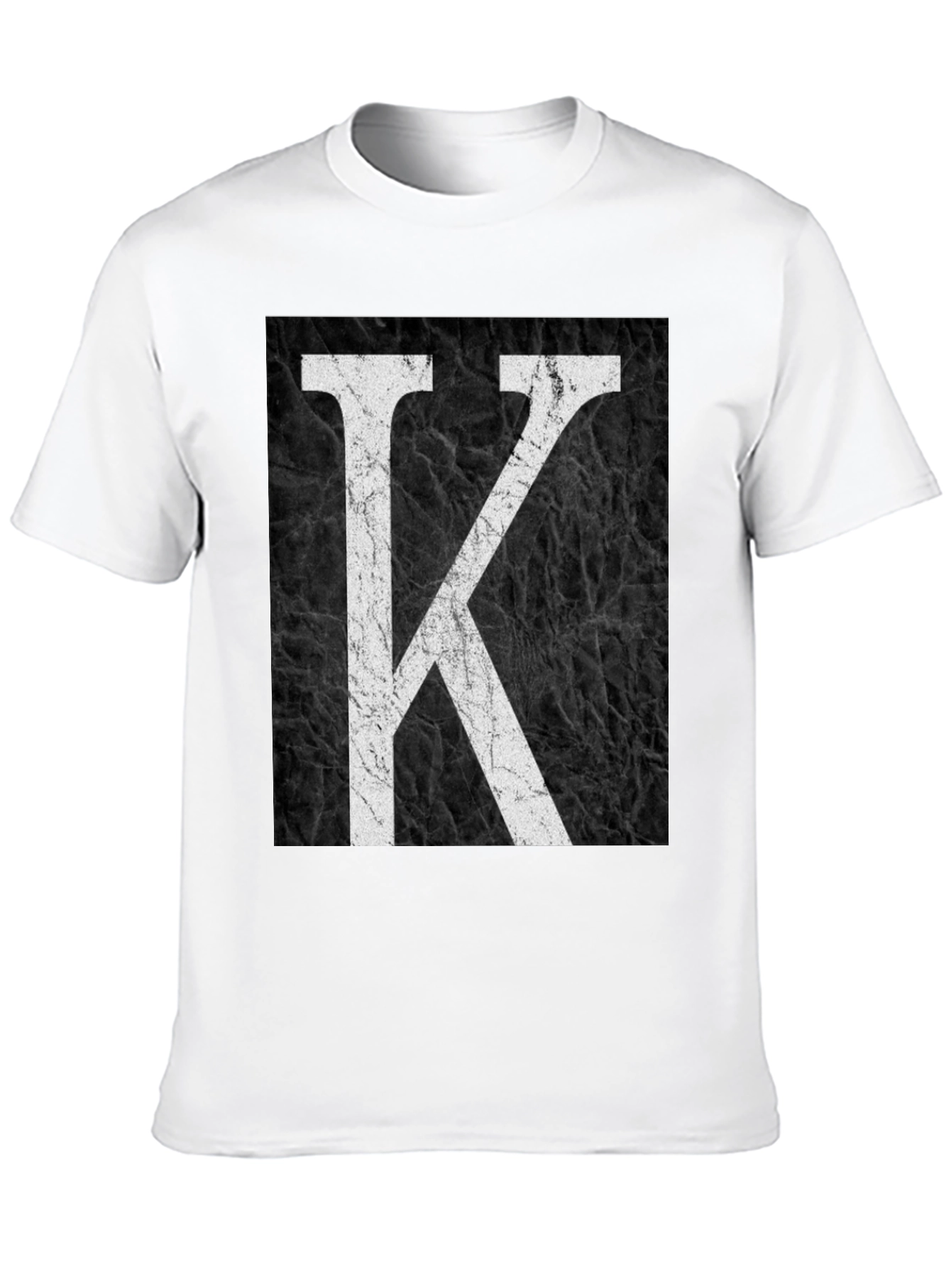 Letter K Graphic Print Black T-Shirt