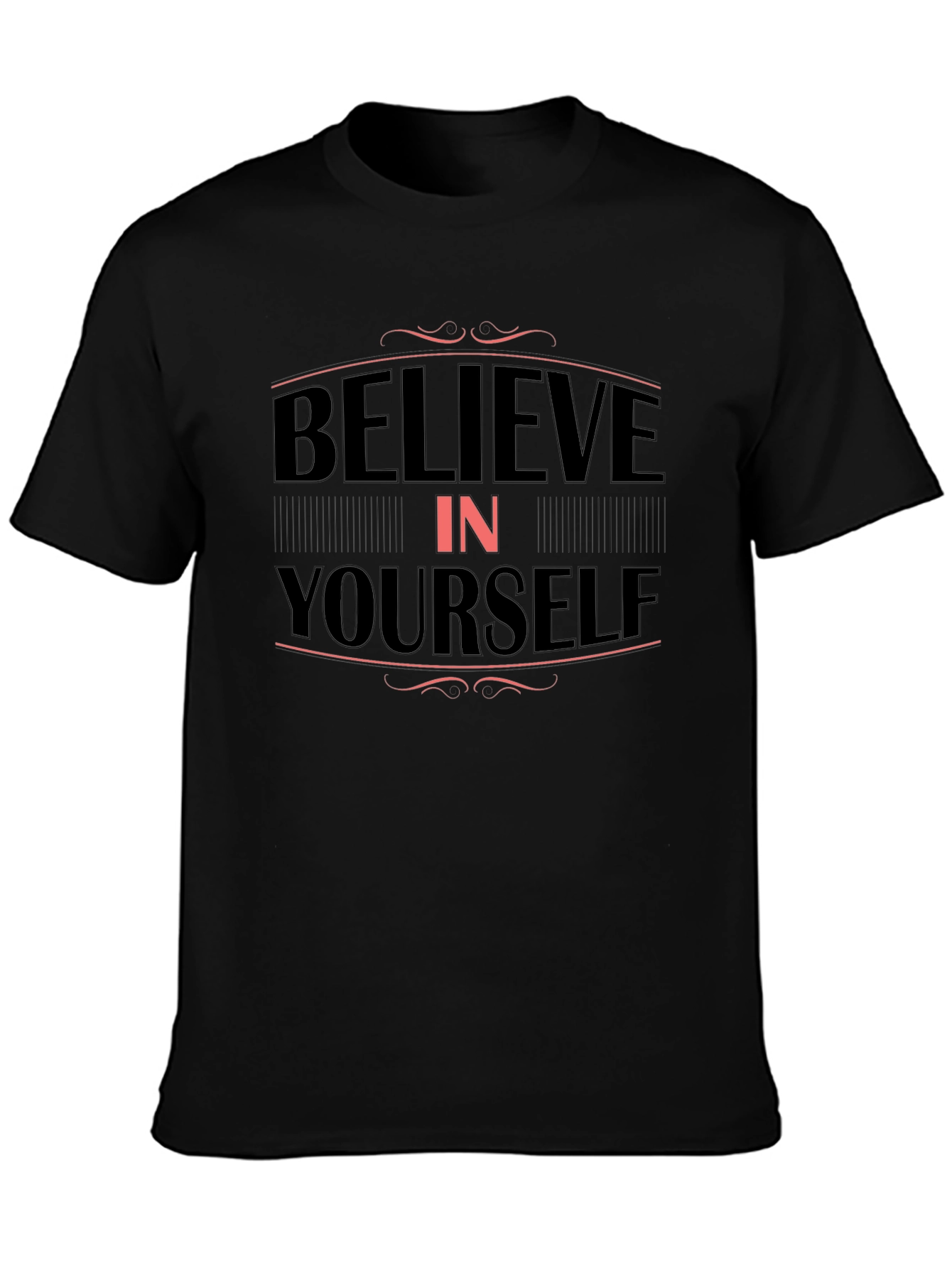 Believe In Yourself Graphic Tee - Mens Black T-Shirt