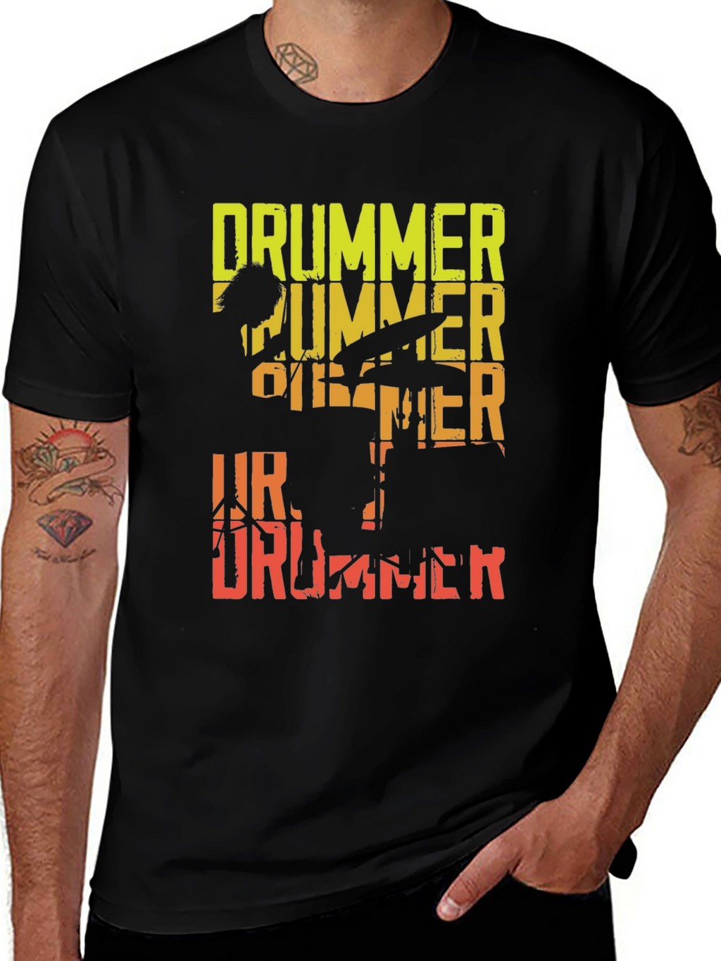 Drummer Graphic Tee - Music Lover T-Shirt