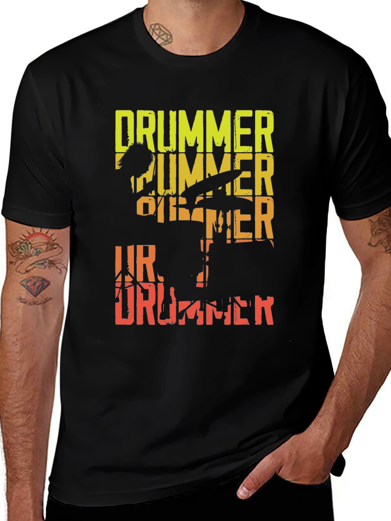 Drummer Graphic Tee - Music Lover T-Shirt